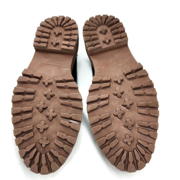 Vince Camuto McKella Black Patent Leather Chunky Lug-Sole Penny Loafers - Picture 9 of 10